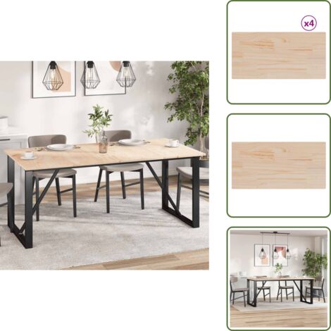 Mesa de madera - vidaXL Tablero de mesa rectangular 4 uds madera de pino 90x45x1,7 cm - Tablero de mesa