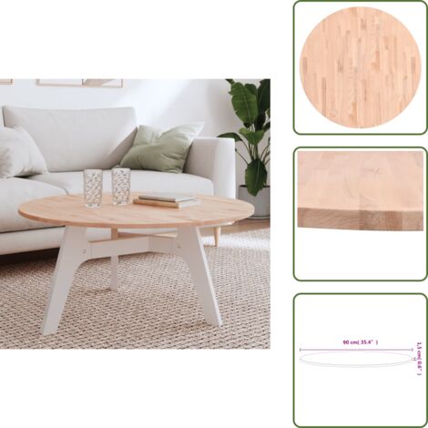 Mesa de madera - vidaXL Tablero redondo de madera maciza de haya Ø90x1,5 cm - Mesa de repuesto