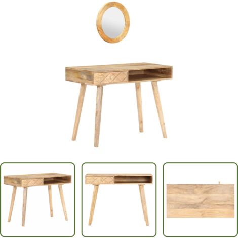Mesa de maquillaje -  Tocador de madera maciza de mango 100x50x76 cm