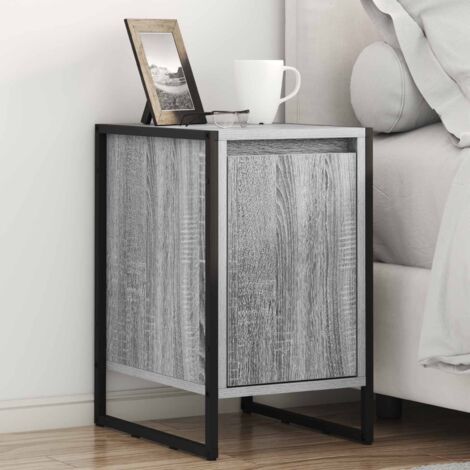 Mesa de Noche 2 pcs Gris  39,5 x 30 x 50 cm