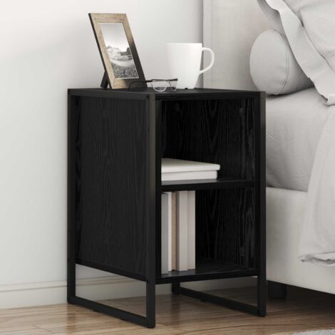 Mesa de Noche 2 pcs Roble Negro 39.5 x 30 x 50 cm