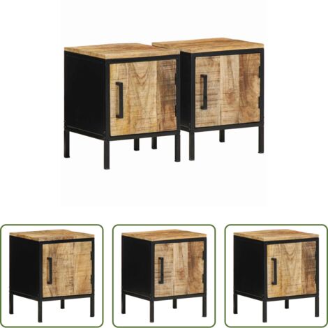 Mesa de noche -  Armario de Noche 2 pcs Marrón y Negro 30 x 30 x 40 cm