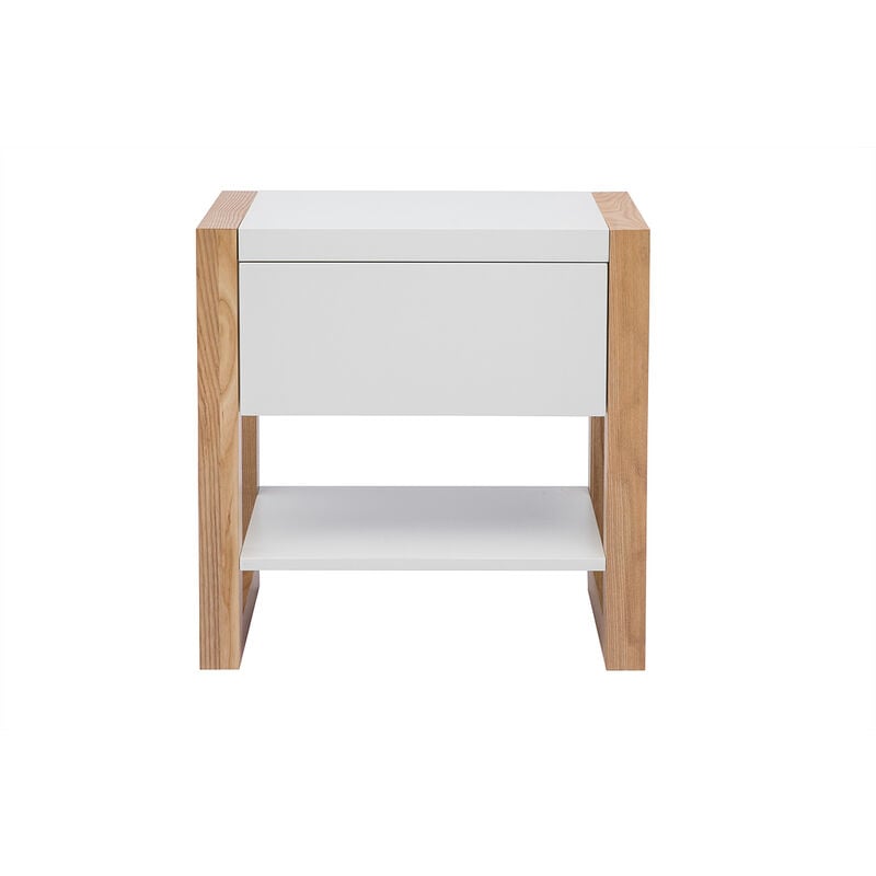 

Mesa de noche blanco y roble ARMEL