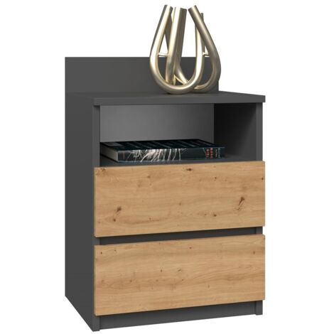 MESA DE NOCHE DORMITORIO M1 ANTRACITA ARTESANAL