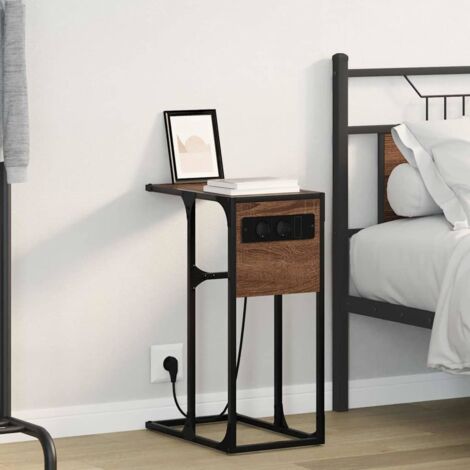 Mesa de Noche Marrón roble Madera contrachapada vidaXL