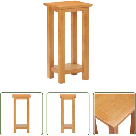 Mesa de noche -  Mesa auxiliar de madera maciza de roble 27x24x55 cm