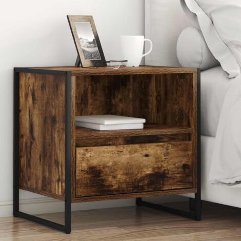 Mesa de Noche Roble Humo 50 x 39,5 x 50 cm Madera contrachapada