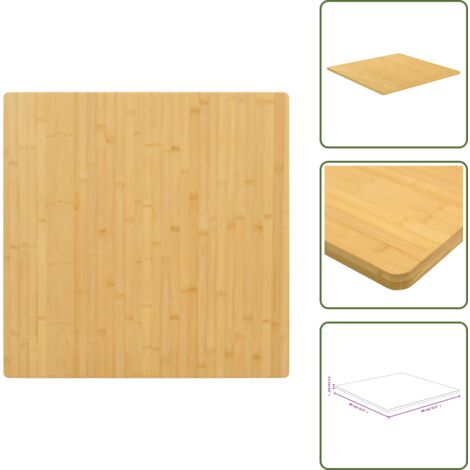 Mesa de noche - vidaXL Tablero de mesa de bambú 80x80x1,5 cm - Mesa de teléfono