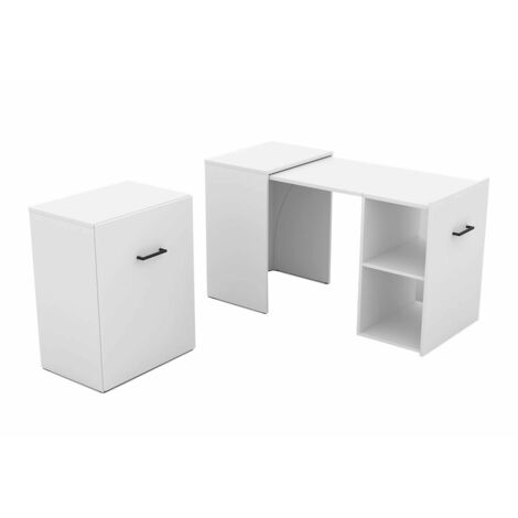 Mesa de oficina Austin 304, Blanco, Número de puertas: 0, Número de cajones: 0, 75x60x42cm