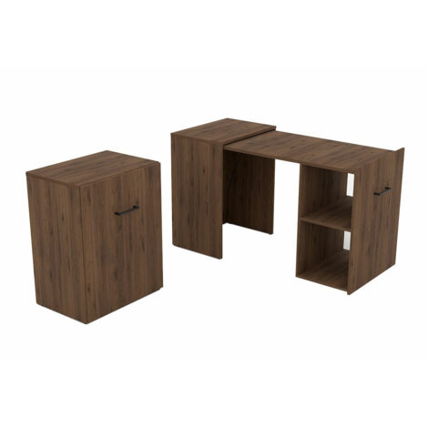 Mesa de oficina Austin 304, Nuez, Número de puertas: 0, Número de cajones: 0, 75x60x42cm