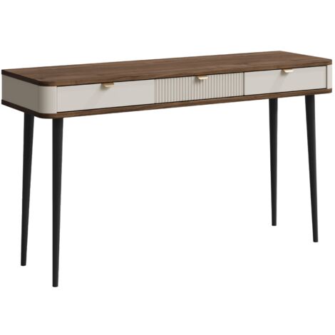 Mesa de oficina Lufela 114, Cachemira + Nogal, Con cajones, Número de puertas: 0, Número de cajones: 0, 82x130x40cm