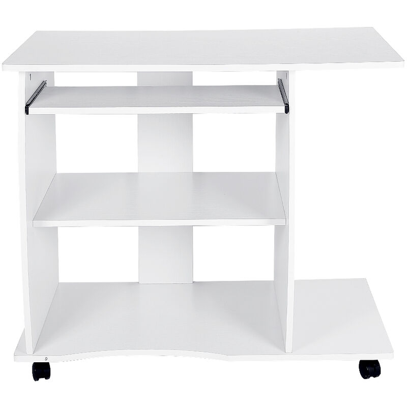 

Mesa de oficina Mesa de ordenador armario de ordenador Con polea 90 x 50 x 75 cm BLANCO