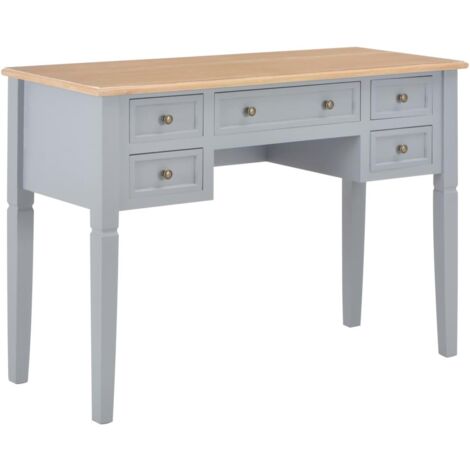 Mesa de oficina mueble de trabajo con ordenador gris 109,5 cm madera