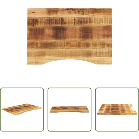 Mesa de oficina -  Tablero de escritorio con curva madera mango rugosa 80x50x2,5cm