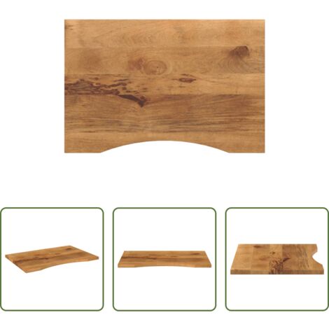 Mesa de oficina -  Tablero de escritorio con curva madera mango rugosa 80x60x2,5cm