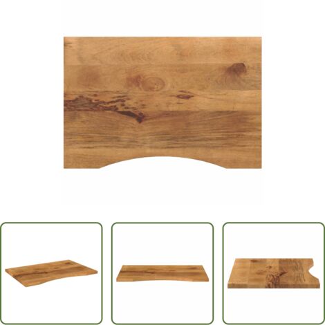 Mesa de oficina -  Tablero de escritorio con curva madera mango rugosa 90x50x2,5cm