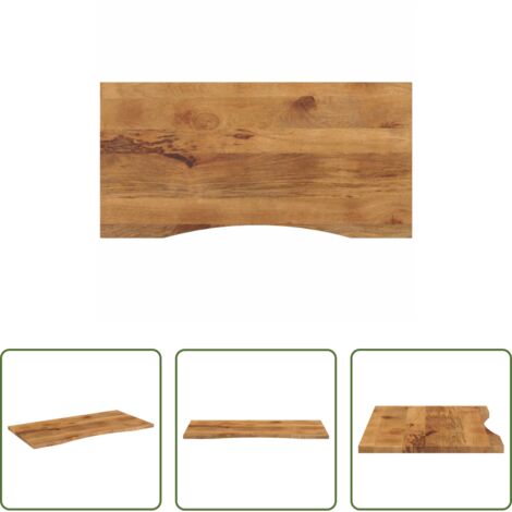 Mesa de oficina -  Tablero escritorio con curva madera mango rugosa 110x50x2,5 cm