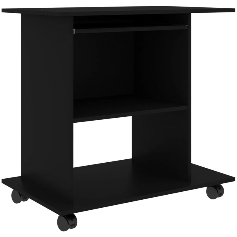 

vidaXL Mesa de Ordenador Aglomerado 80x50x75 cm Negro - Negro