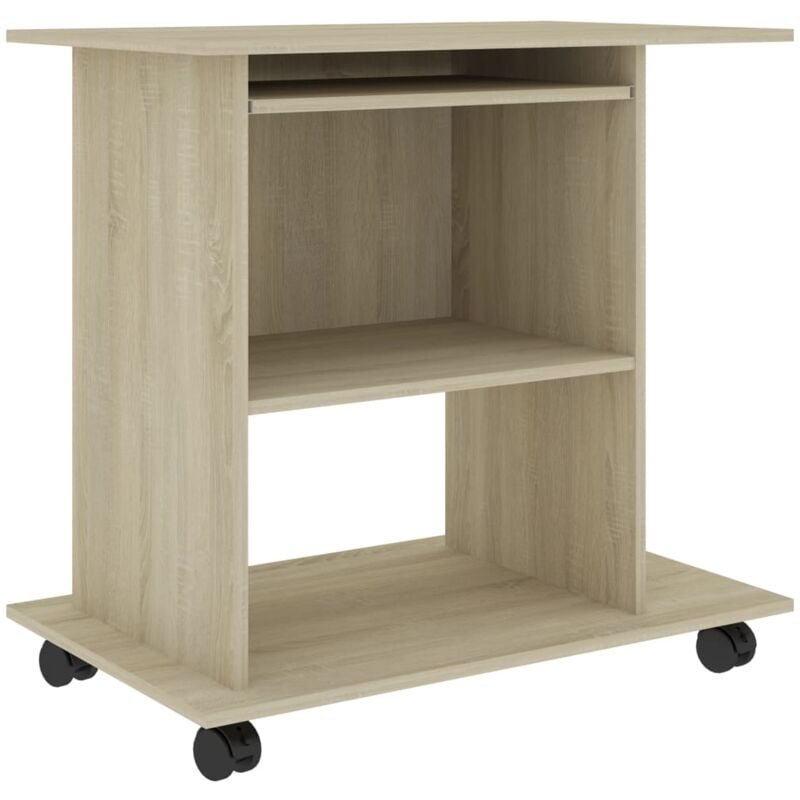 

Vidaxl - Mesa de Ordenador Aglomerado 80x50x75 cm Color Roble Sonoma - Marrón