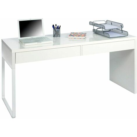 USINESTREET Mesa de ordenador Touch Blanco Artik (Blanco Mate) 138cm (ancho) x 75cm (alto)