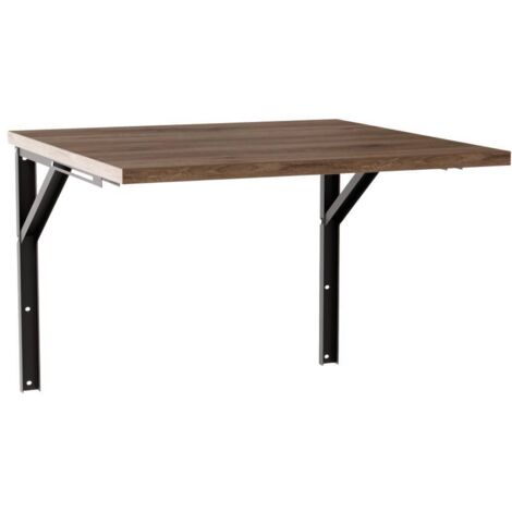 Mesa de pared extensible FLIP 68x68 cm Roble Chocolate