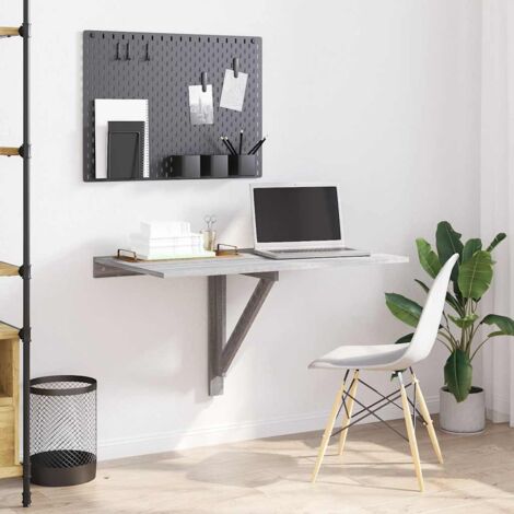 Mesa de pared plegable contrachapada gris  100x60x56 cm
