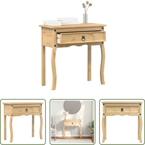 Mesa de pasillo -  Mesa consola Corona madera maciza de pino 73x35x73 cm