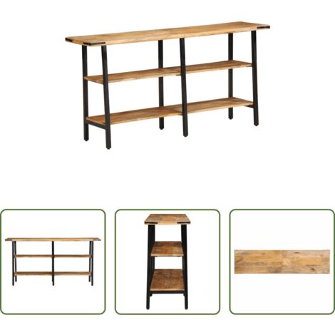 Mesa de pasillo -  Mesa consola de madera maciza de mango 140x35x70 cm