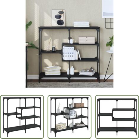 Mesa de pasillo -  Mesa consola madera contrachapada negro 103x32x95 cm