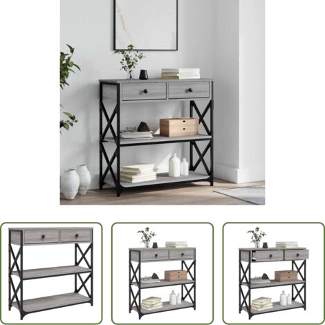 Mesa de pasillo -  Mesa consola madera de ingeniería gris Sonoma 75x28x75 cm