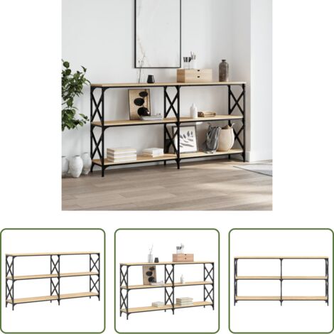 Mesa de pasillo -  Mesa consola madera de ingeniería roble Sonoma 156x28x80,5 cm