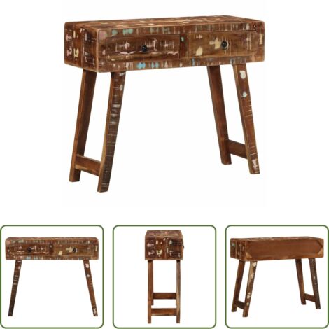 Mesa de pasillo -  Mesa consola madera maciza reciclada 90x32x75 cm
