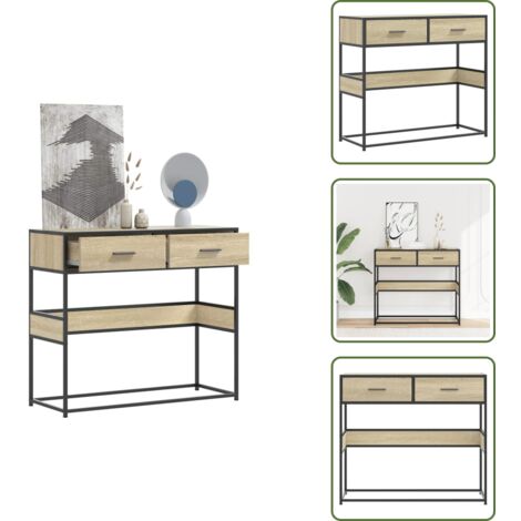Mesa de pasillo - vidaXL Mesa consola de madera de ingeniería roble Sonoma 90x35x80 cm - Mesa de salón