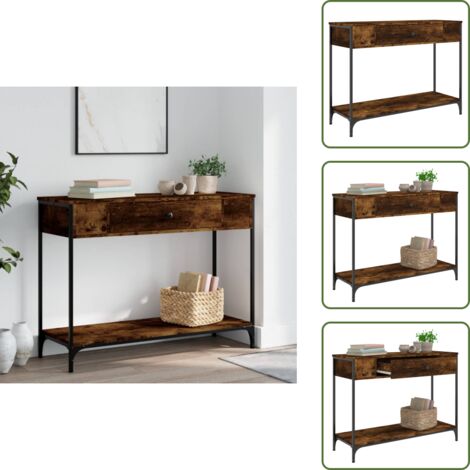 Mesa de pasillo - vidaXL Mesa consola madera contrachapada roble ahumado 100x34,5x75 cm - Madera contrachapada