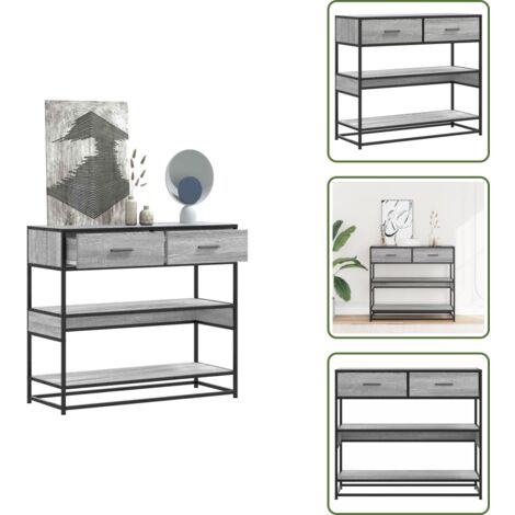Mesa de pasillo - vidaXL Mesa consola madera de ingeniería gris Sonoma 90x35x80 cm - Mesa de salón