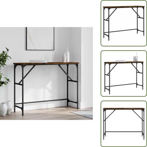 Mesa de pasillo - vidaXL Mesa consola madera de ingeniería roble ahumado 100x32x75 cm - Madera de ingeniería
