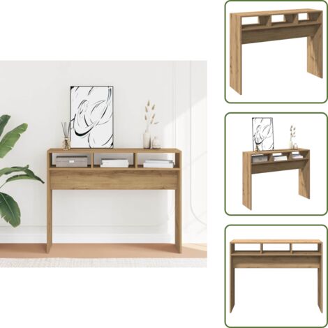 Mesa de pasillo - vidaXL Mesa consola madera de ingeniería roble artesanal 105x30x80 cm - Mesa de salón