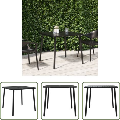 Mesa de patio -  Mesa de jardín acero gris antracita 80x80x71 cm