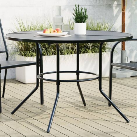 Mesa de patio redonda de acero gris antracita Ø110x72,5 cm vidaXL