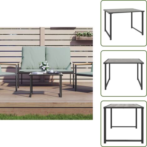 Mesa de patio - vidaXL Mesa de jardín de acero gris antracita 55x40x37 cm - Mesa de centro