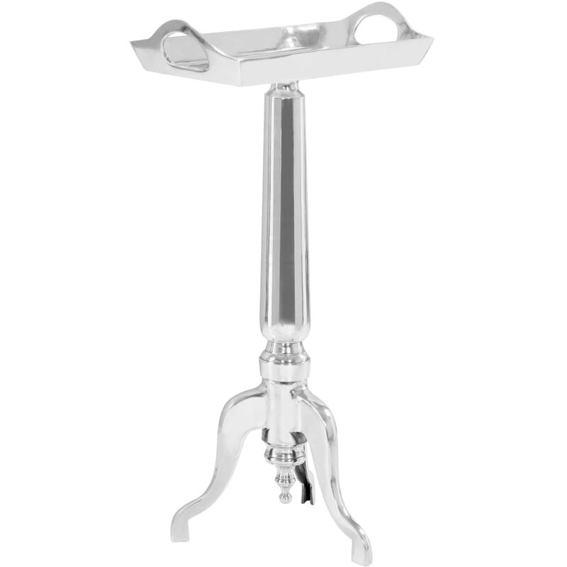 

Mesa de pedestal de aluminio fundido 47x24x81 cm plateada