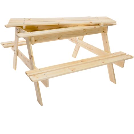 Mesa de picnic infantil con caja incorporada para jugar - 90x90xA50 cm - TIMBELA M010-1