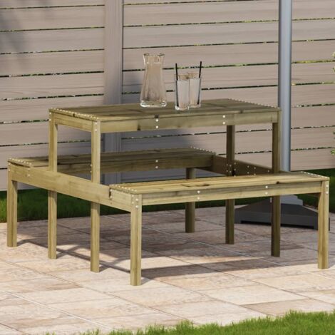 Mesa de pícnic madera pino impregnada 110x134x75 cm vidaXL