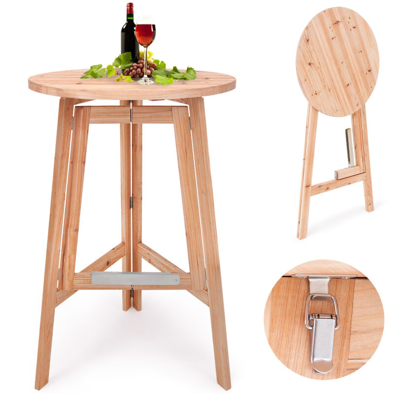 

Mesa de Bar plegable Mesa Bistro de madera para eventos o fiestas Mesa alta de pie 78x111cm - Deuba