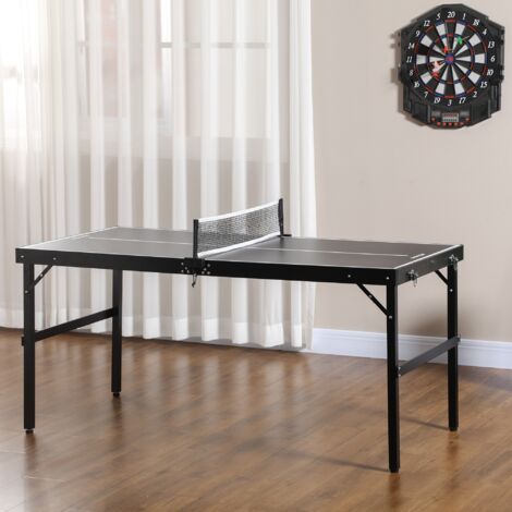 Mesa de Ping Pong Plegable con Marco de Aluminio y Red para Interiores y Exteriores 152x76x72 cm Negro