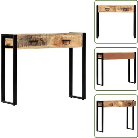 Mesa de recibidor - vidaXL Mesa consola de madera maciza de mango 90x30x75 cm - Mesa de madera de mango