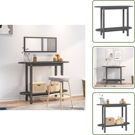 Mesa de recibidor - vidaXL Mesa consola de madera maciza de pino gris 110x40x80 cm - Mesa de madera