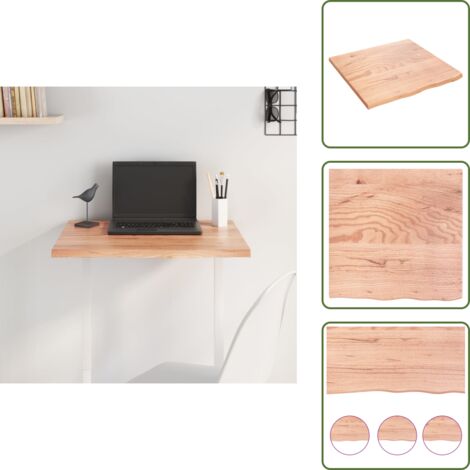 Mesa de repuesto - vidaXL Tablero de mesa madera roble tratada marrón claro 60x60x2 cm - Madera tratada