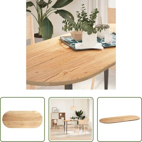 Mesa de roble -  Tablero de mesa ovalado madera maciza de roble 140x60x2 cm