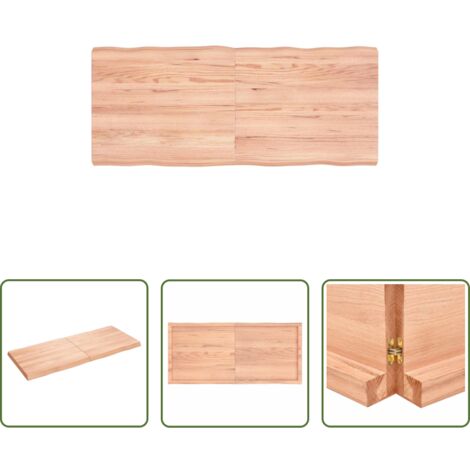 Mesa de roble -  Tablero mesa madera tratada borde natural marrón 140x60x(2-6)cm
